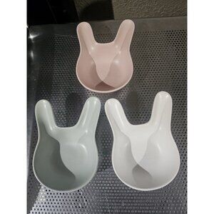 Frankie Grey Ceramic Bunny Rabbit Colorful Dip Bowls Set Of 3